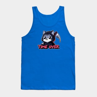 Cute Grim Reaper Cat - time over Tank Top